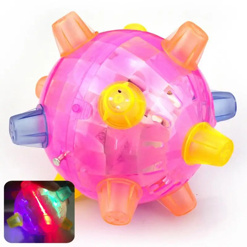 Luminous Jumping Balls Toys Flash Novelty Funny Music Dancing Balls Flashing Bouncing Ball for Dogs Chewing Pet Toys Cat Teaser