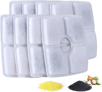 Cat Water Fountain Filter, Square 8 Packs Pet Water Fountain Filters, Cat Water Fountain Filter Replacement for Cat Water Fountain in 84Oz/2.5L