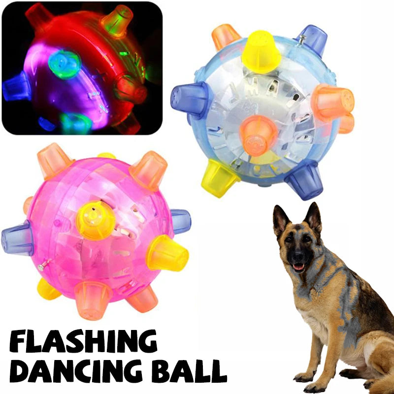 Luminous Jumping Balls Toys Flash Novelty Funny Music Dancing Balls Flashing Bouncing Ball for Dogs Chewing Pet Toys Cat Teaser