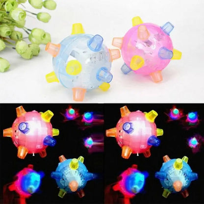 Luminous Jumping Balls Toys Flash Novelty Funny Music Dancing Balls Flashing Bouncing Ball for Dogs Chewing Pet Toys Cat Teaser