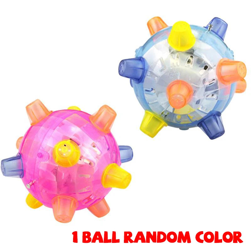 Luminous Jumping Balls Toys Flash Novelty Funny Music Dancing Balls Flashing Bouncing Ball for Dogs Chewing Pet Toys Cat Teaser