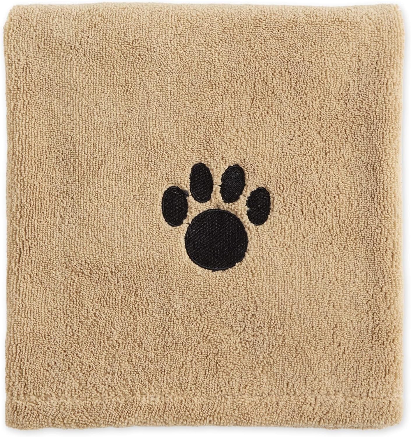 Pet Grooming Towel Collection Absorbent Microfiber X-Large, 41X23.5", Embroidered Taupe